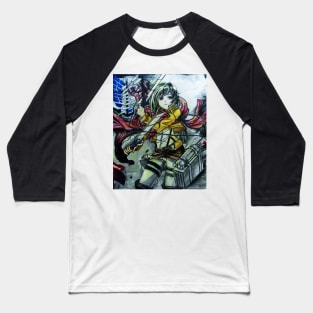 Female Anime Warrior Baseball T-Shirt